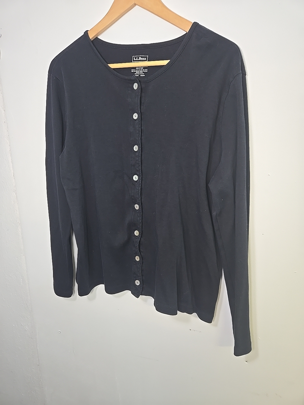 L.L.Bean Black Button-Up Cardigan